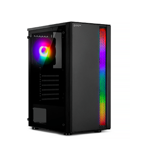 CASE ATX MOD ACTIVE LUCES GAMING – 2 FAN RGB 12 cm (SIN FUENTE)