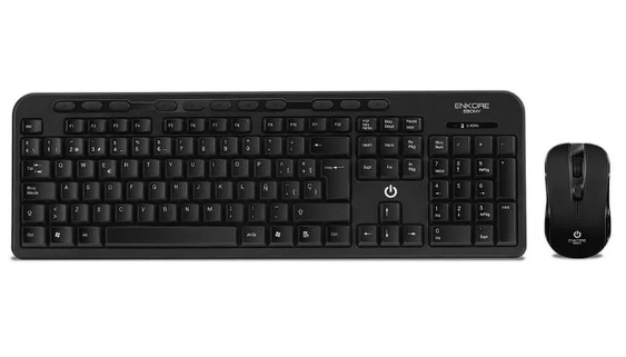 COMBO ENKORE MOD EBONY T-800 – Teclado y Mouse Inalámbrico Negro