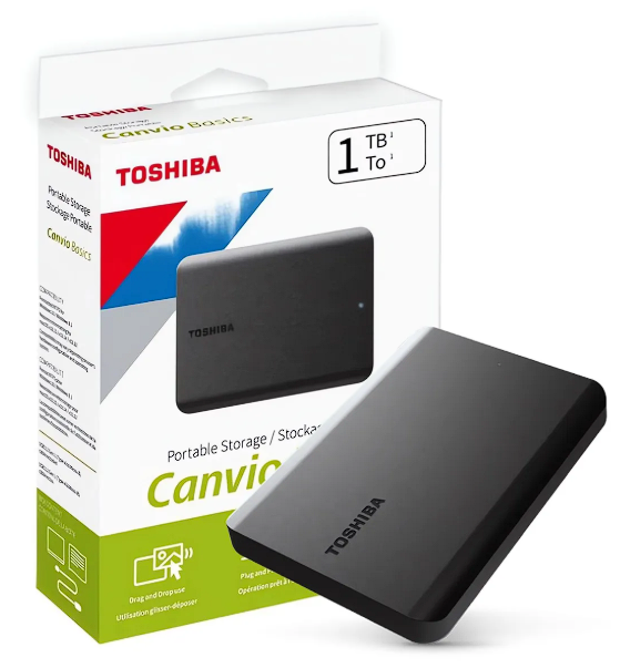 DISCO DURO EXTERNO 1 TB TOSHIBA CANVIO BASIC (Negro)