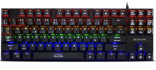 FALCON 87 ENK1005 – Teclado Gamer Mecánico USB Rainbow (Enkore)