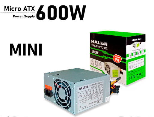 FUENTE DE PODER SLIM HALION 600 W – Micro ATX