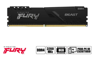 MEMORIA DDR4 8GB 3200 U DIM CON DISIPADOR KINSTONG LAT 40
