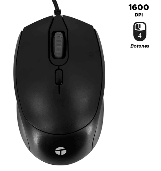 MOUSE TEROS CON CABLE USB MOD 1227-1222BK