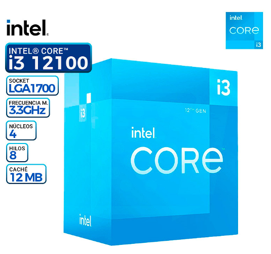 PROCESADOR INTEL CORE I3 12100 (12GN) 