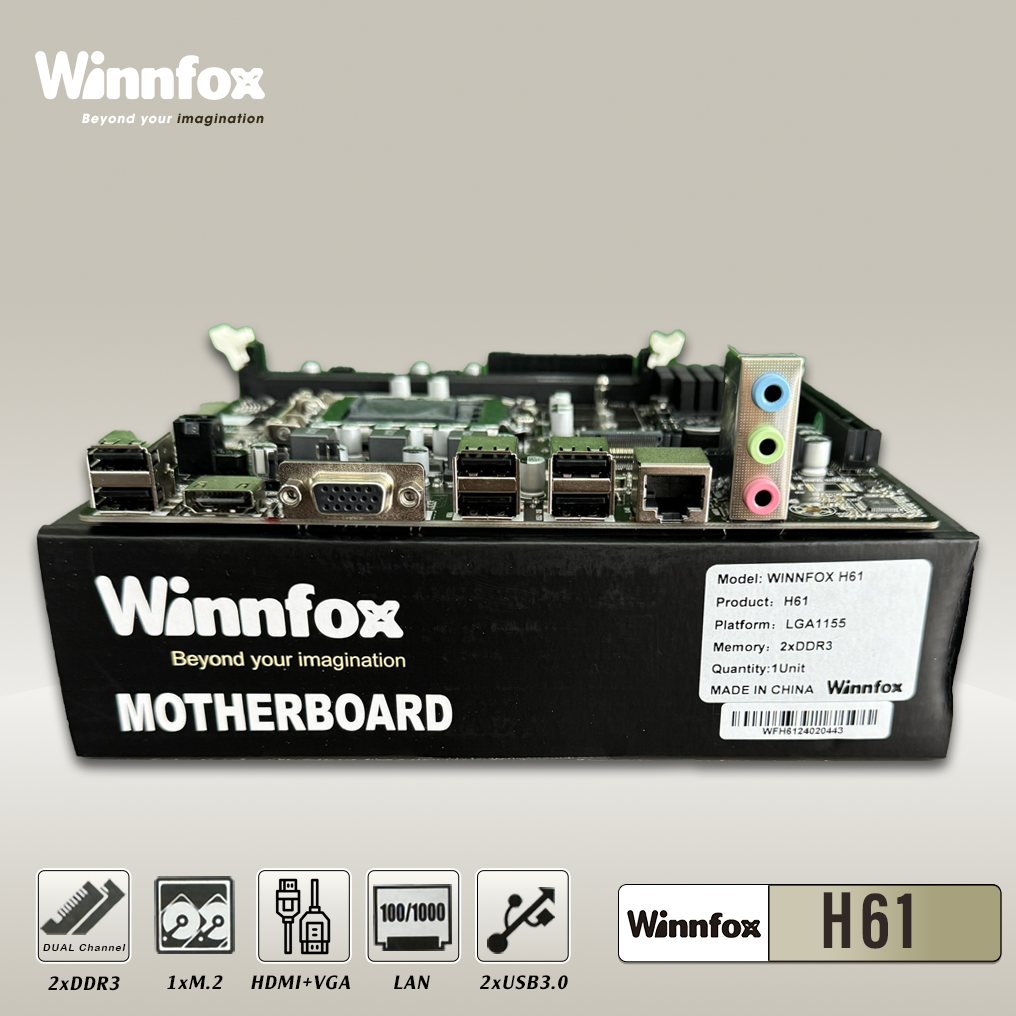 MAINBOARD WINNFOX H61 / 2GN- 3GN 12 MESES DE GARANTIA
