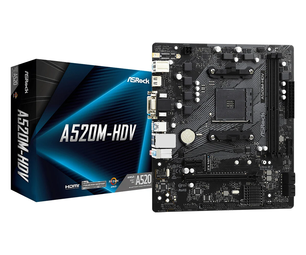 MAINBOARD ASROCK A520M HDV (AM4) PRODUCTO NUEVO X 12MG