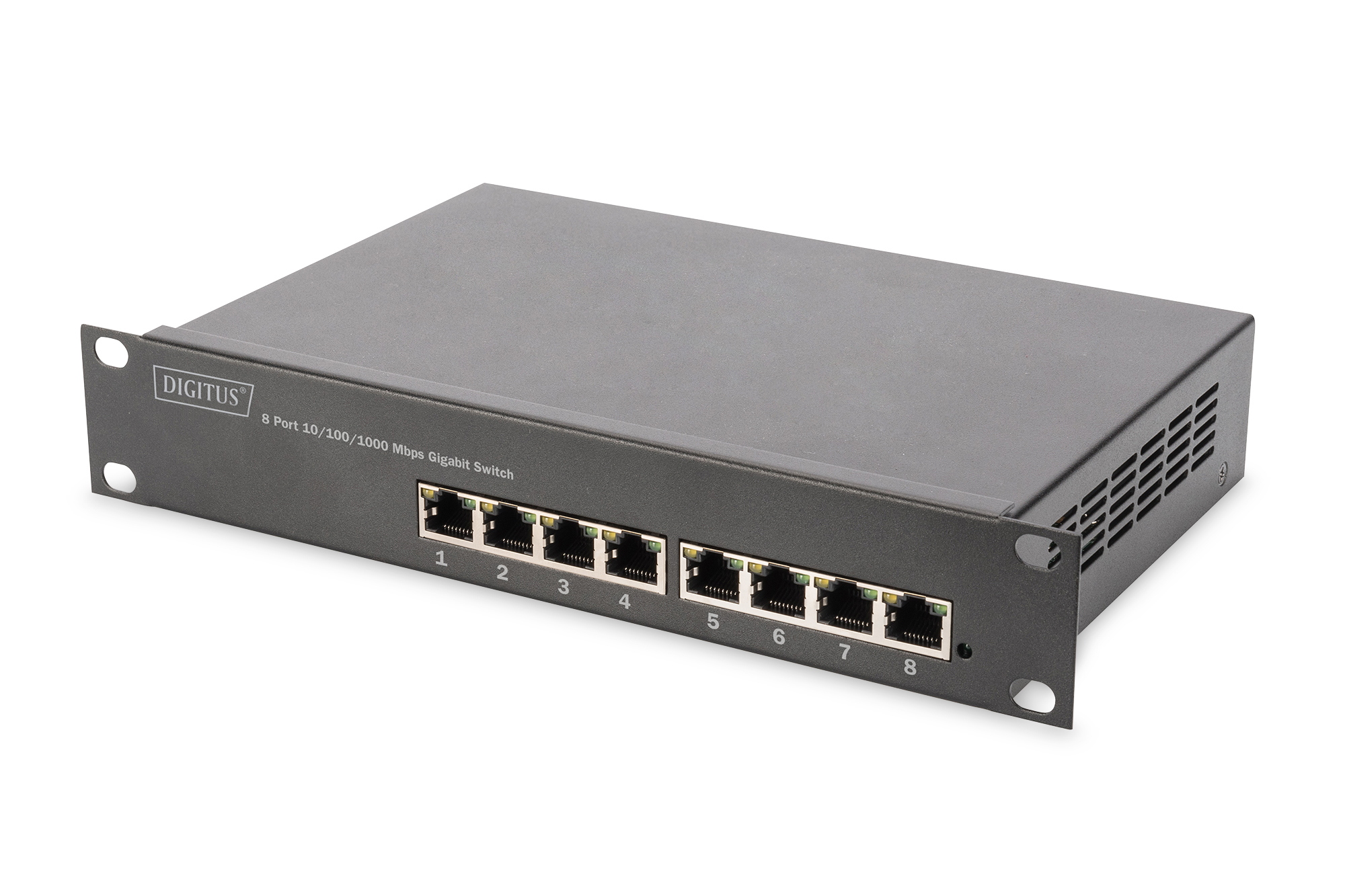 SWITCH 8 PUERTOS CAJA METAL 10/100/1000_ IPC ADATIVE RJ45 PORT MONTAJE EN RACK/METAL
