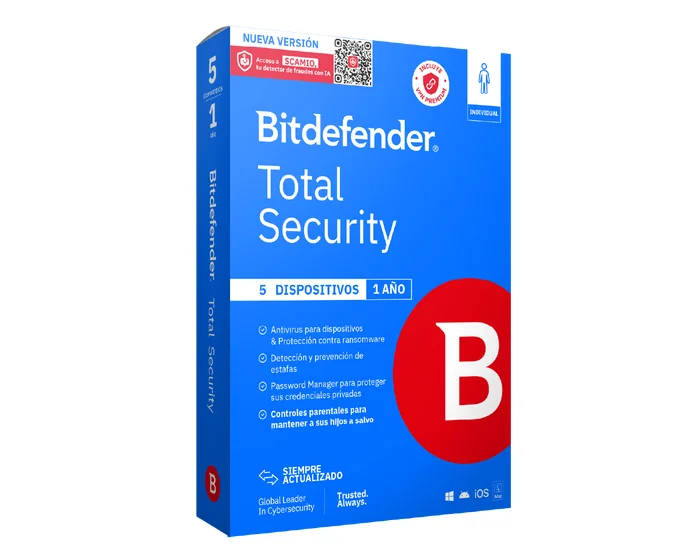 ANTIVIRUS BIDEFENDER TOTAL SEGURITY 5 PC OFERTA 12 MESES