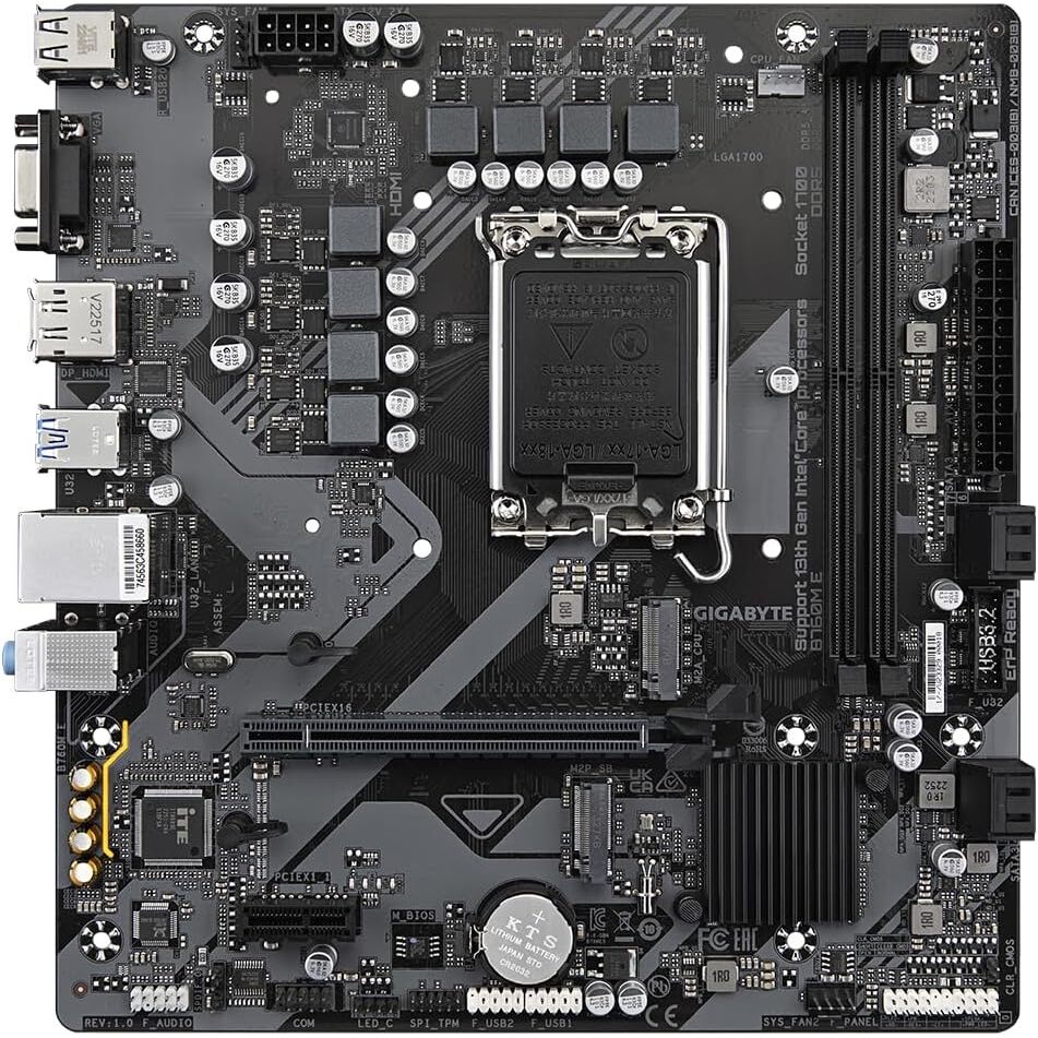 MAINBOARD GIGABYTE MOD B760M E DDR5 X 2 RANURAS LGA 1700 ( 12Y 13GN) X 12MG
