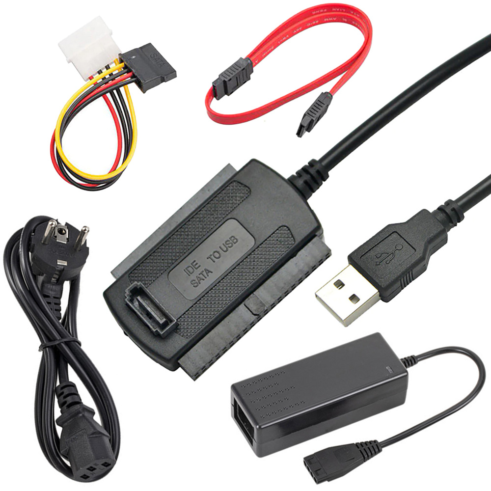 ADAPTADOR DE IDE A SATA CON FUENTE Y CORRIENTE