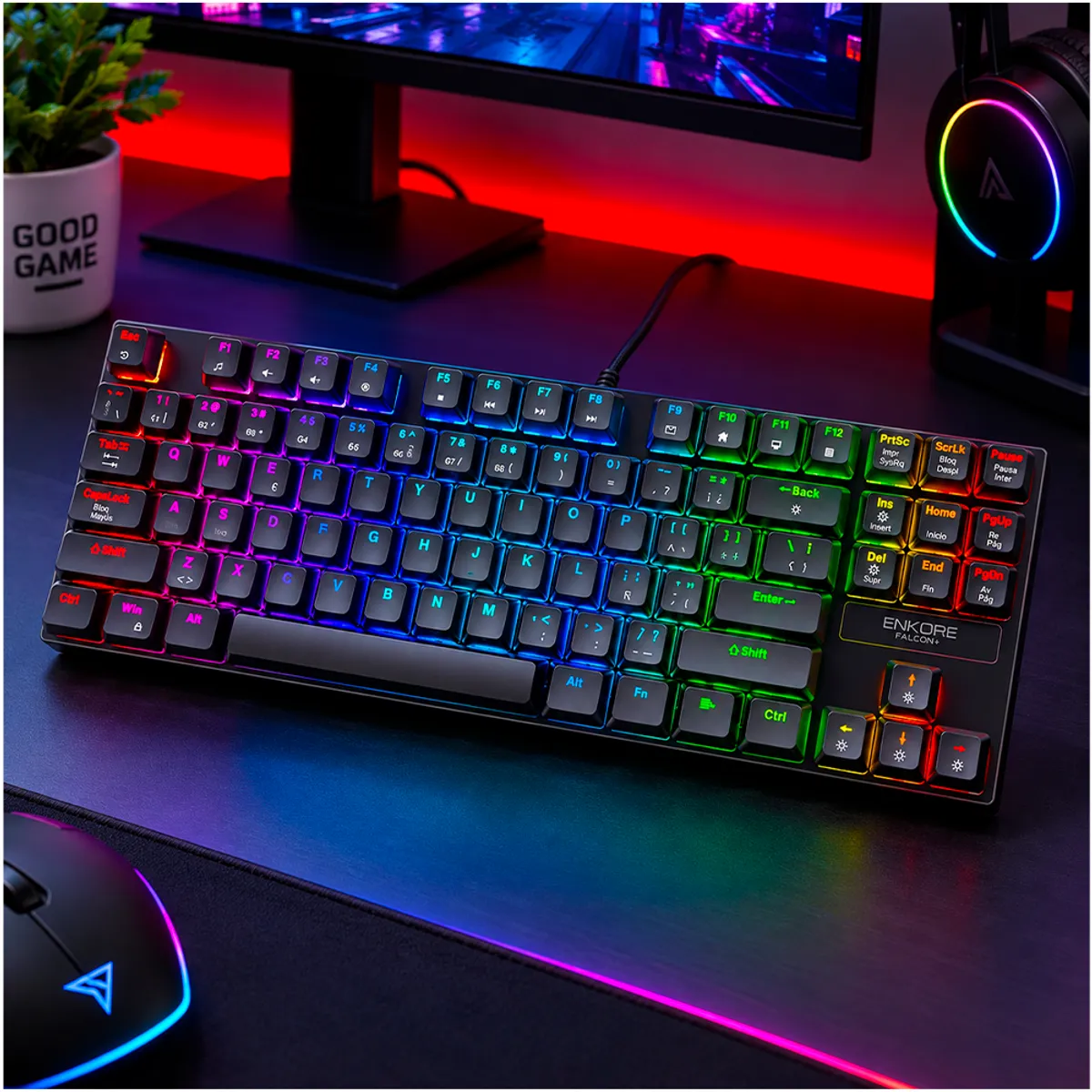 TECLADO GAMER MECANICO USB ENKORE FALCON