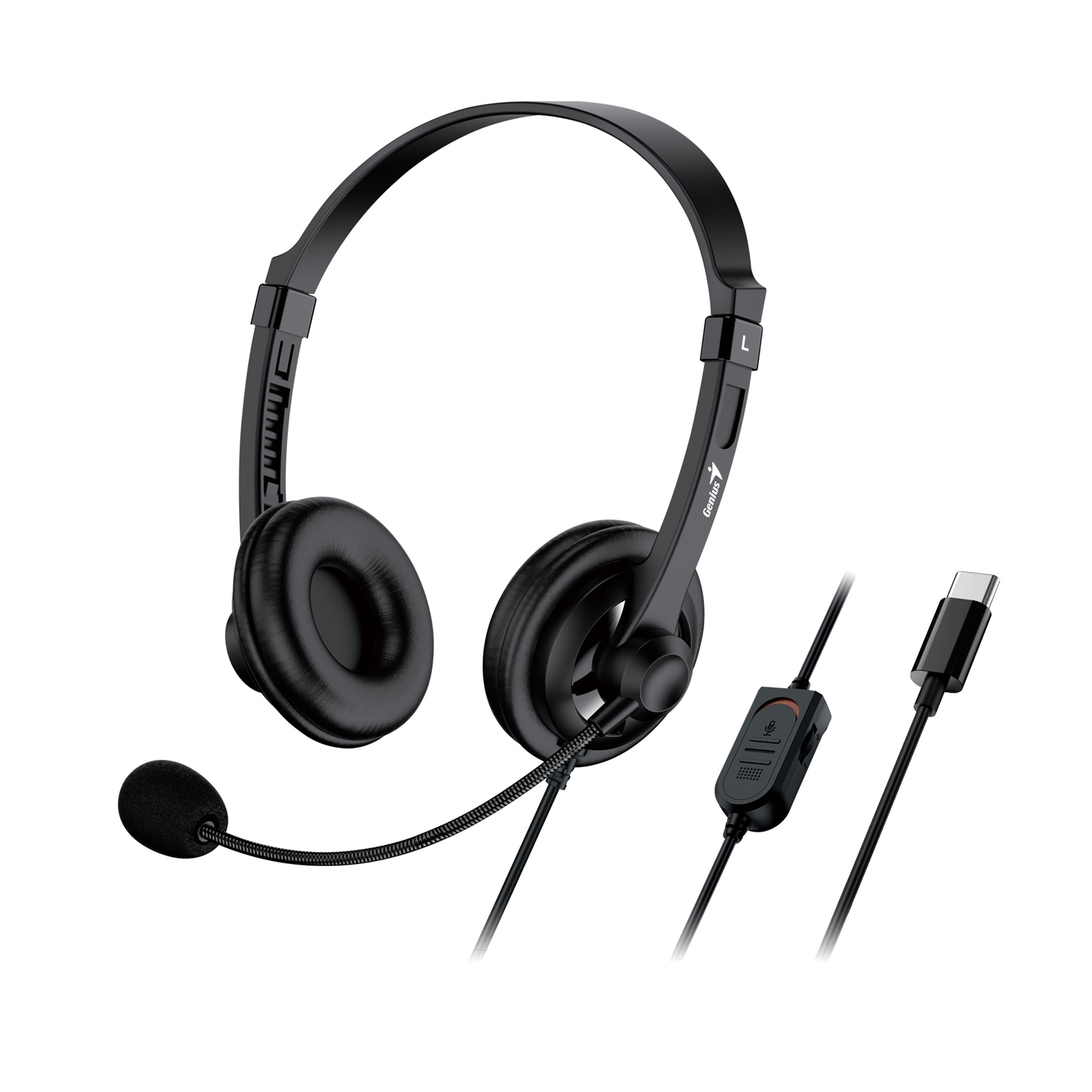 AUDIFONO CON MICROFONO GENIUS MOD HS 230 USB-C BLACK