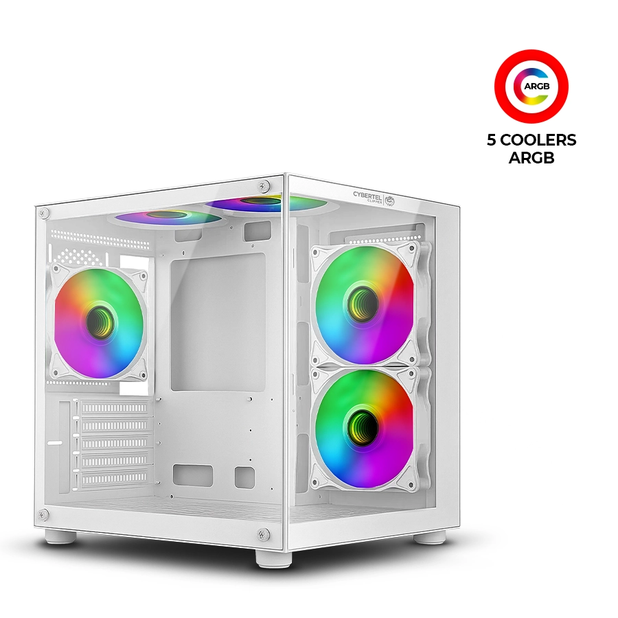 CASE ATX MOD CLIPPER WHITE ENCO 5007 SIN FUENTE GAMER 5 FAN
