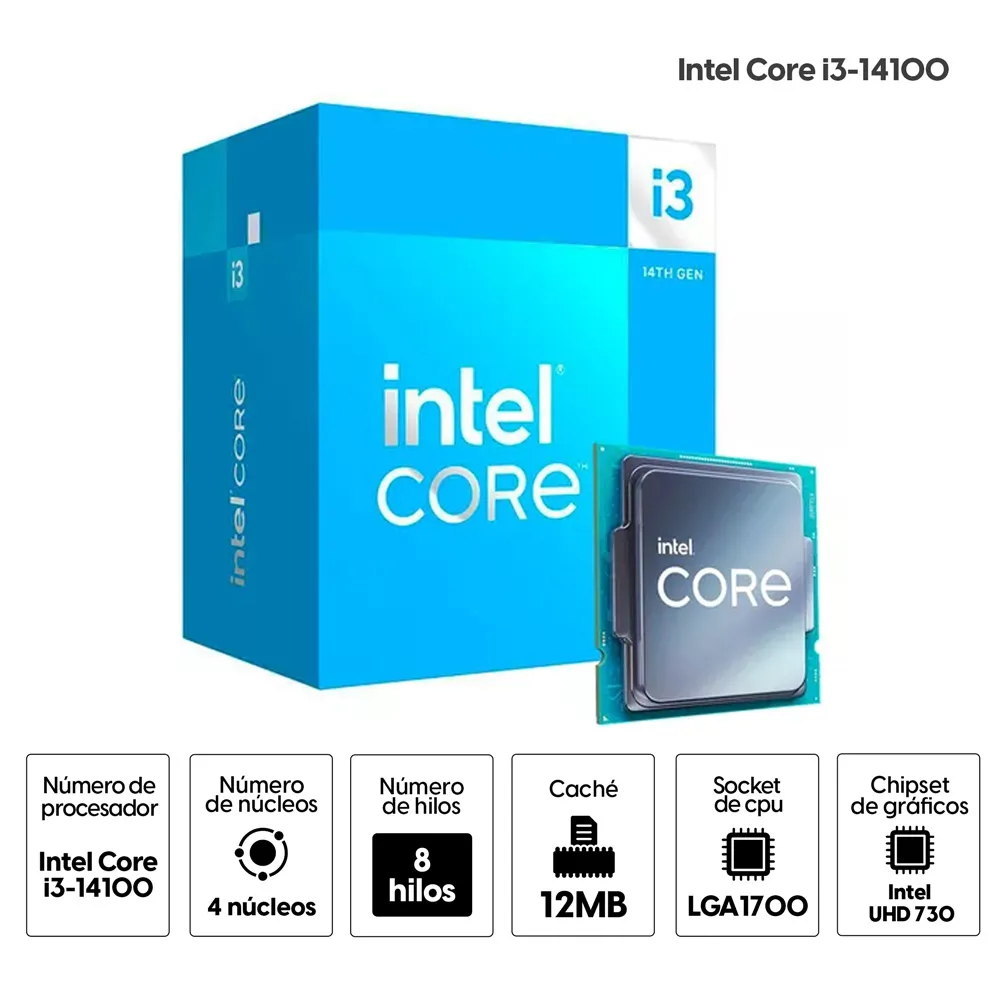 PROCESADOR INTEL CORE I3 14100 (14GN) 2.5 GHZ 12MB /