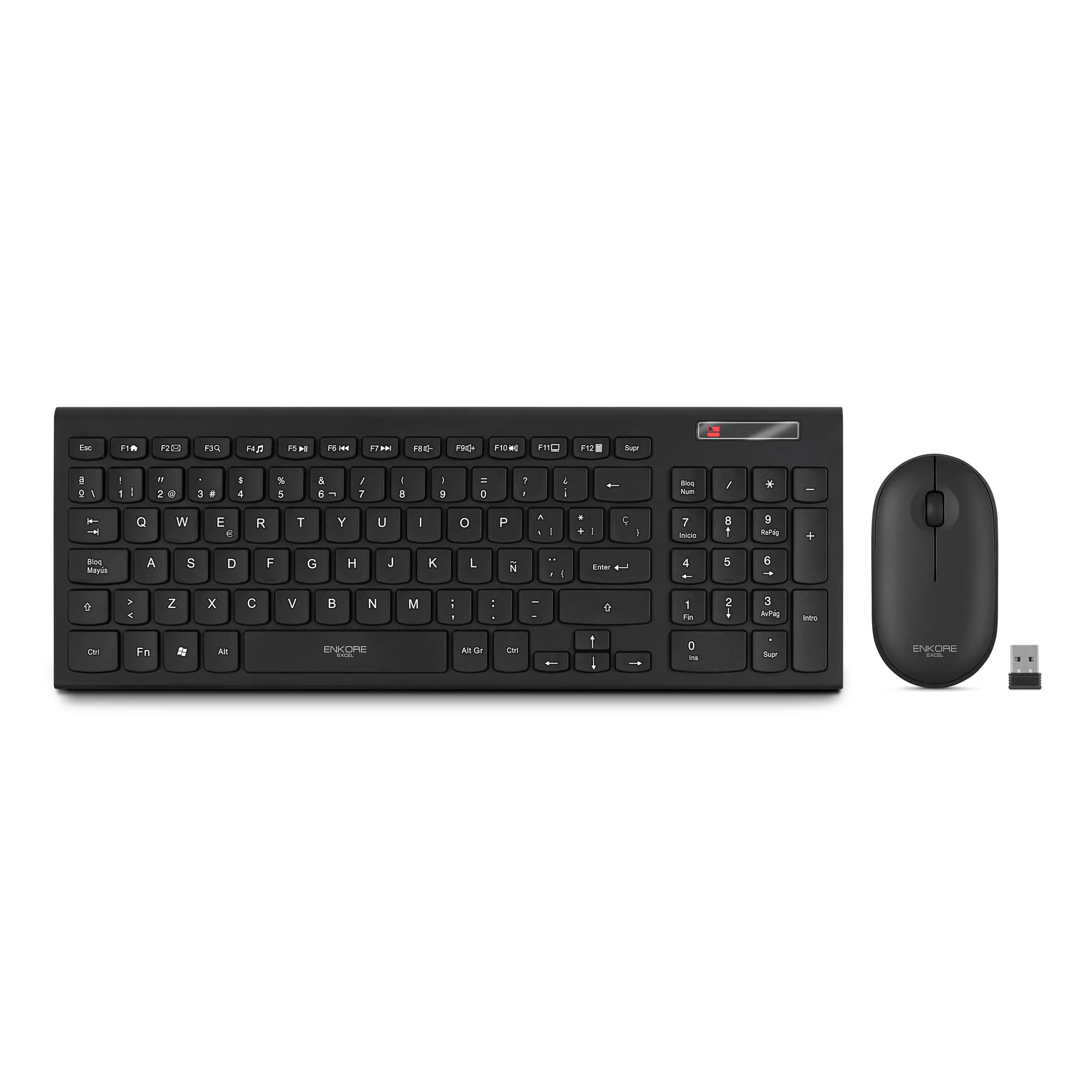 COMBO ENKORE MOD EXCEL 701.2 TECLADO Y MOUSE INALAMBRICO NEGRO
