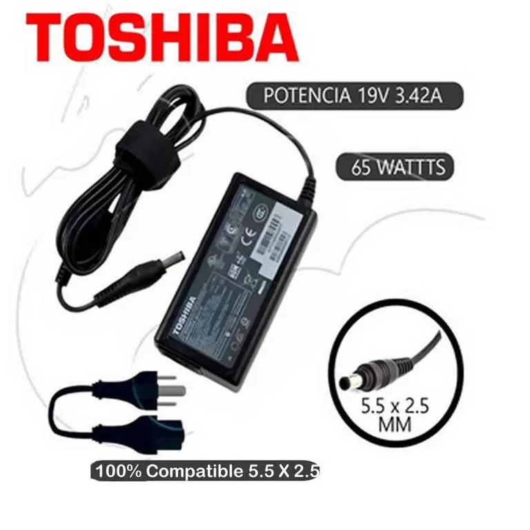 CARGADOR TOSHIBA 19V 3.42AM 5.5*2.5/65-19V/3.42A/ 75-/19V/3.95
