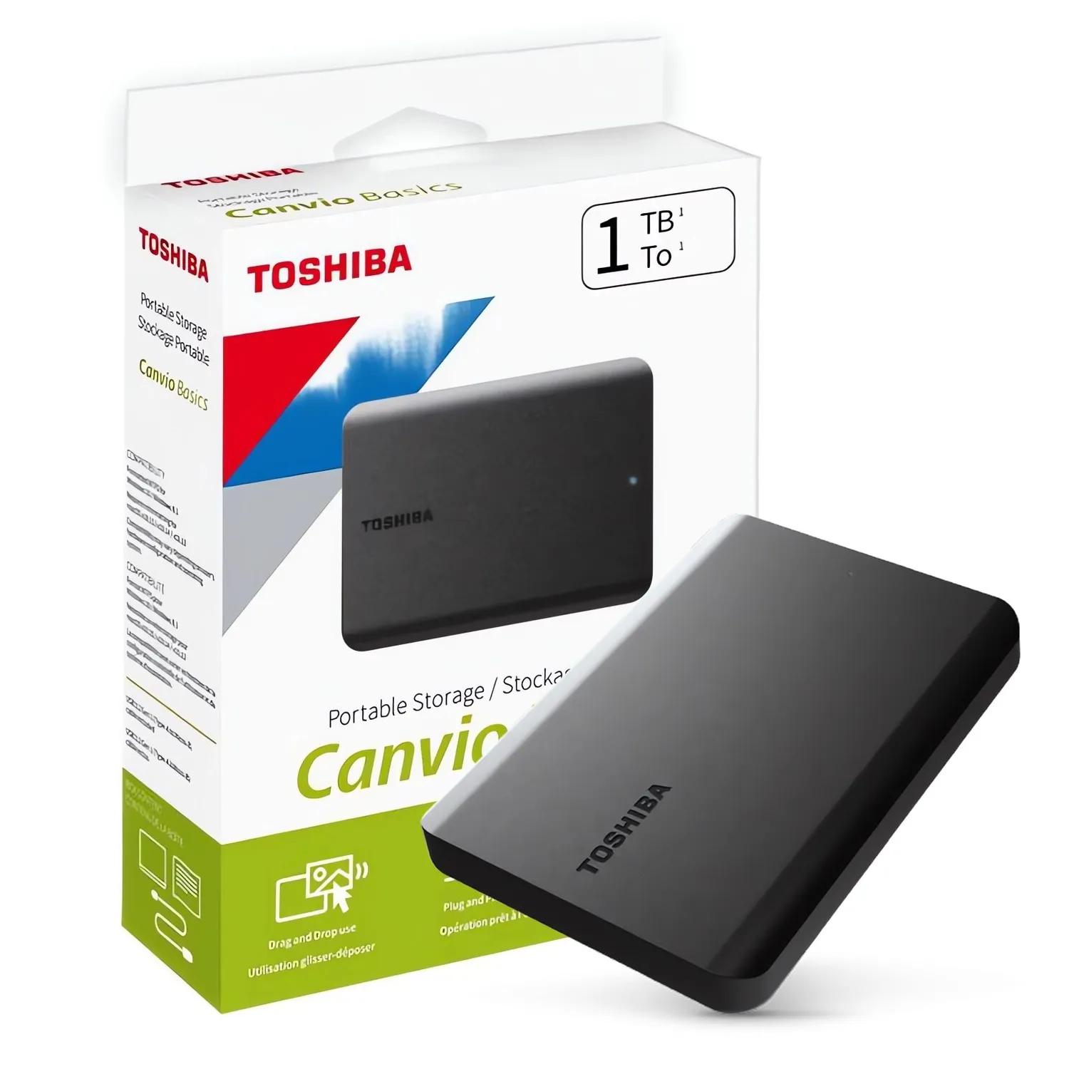 DISCO DURO EXTERNO 1 TB TOSHIBA CANVIO BASIC NEGRO -BLANCO OFERTA