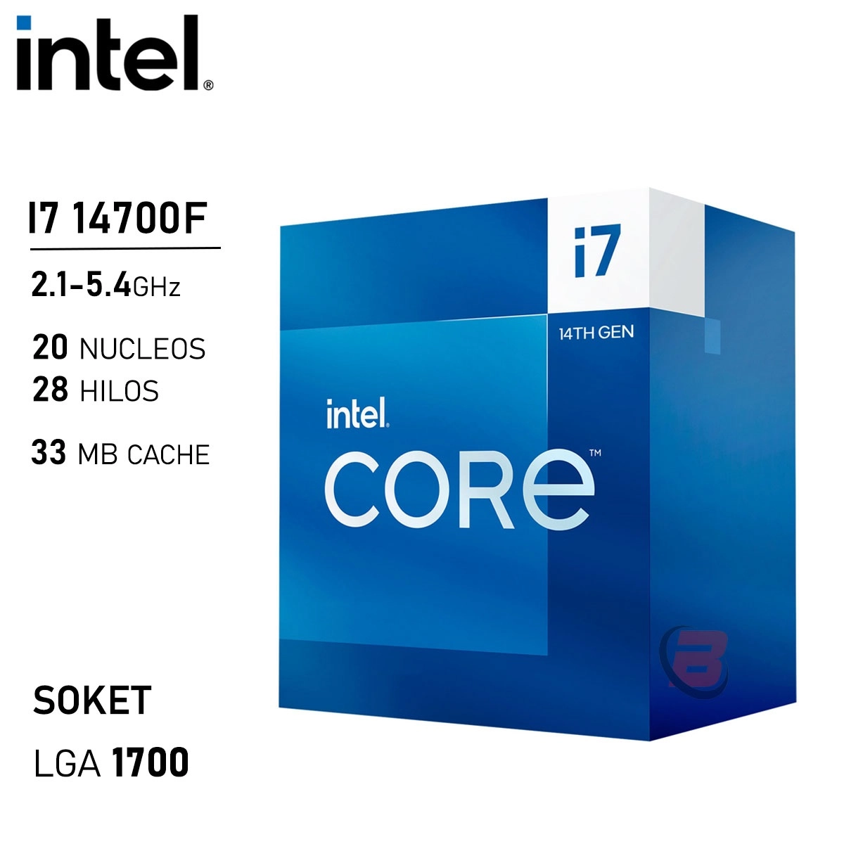 PROCESADOR INTEL COREI7 14700F BOX LGA 14GN