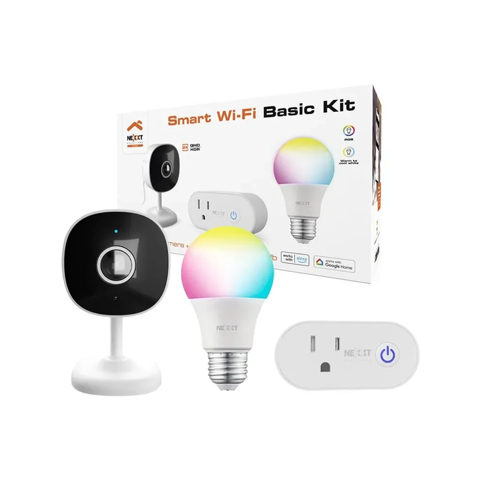 KIT BASIC SMART WIFI-CAMARA-ENCHUFE INTELIGENTE-BOMBILLA INTELIGENTE RGB NEXT NHK-K118