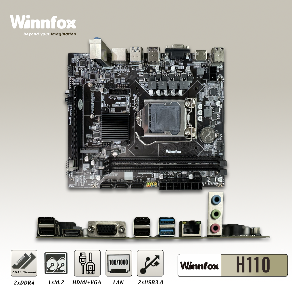 MAINBOARD H110 WINNFOX H110 PUERTO M.2/ DOS RANURAS 6TA/7TA