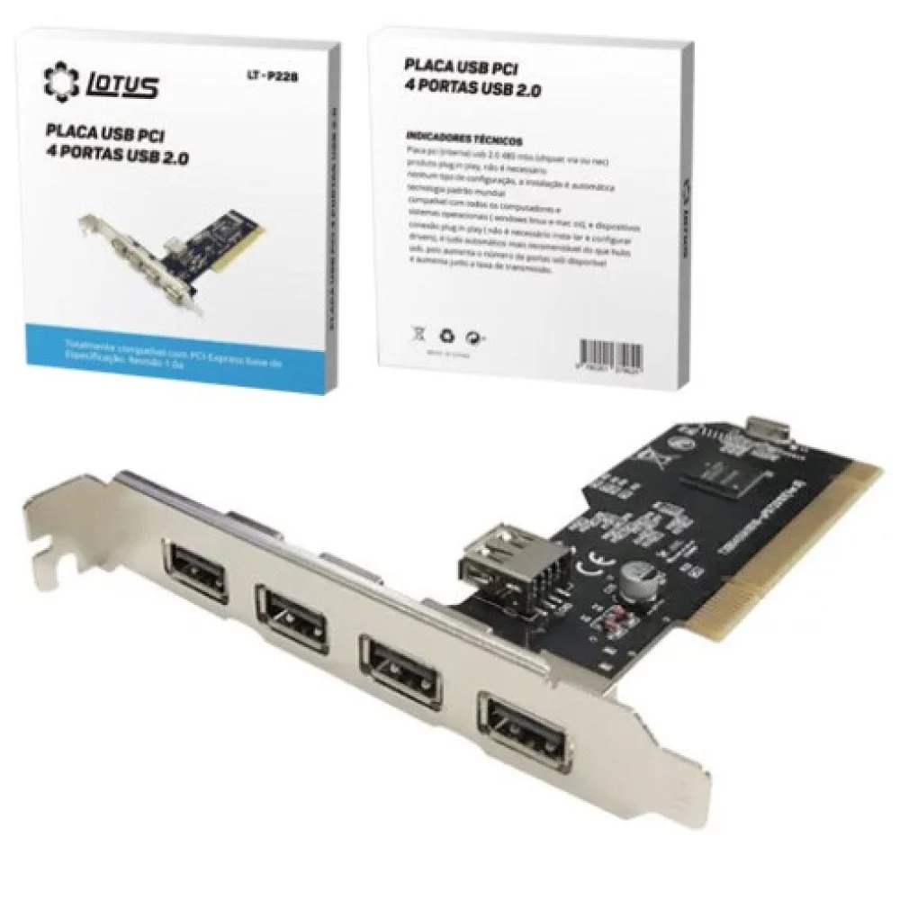 TARJETA PCI USB 2.00 X 4 PUERTOS