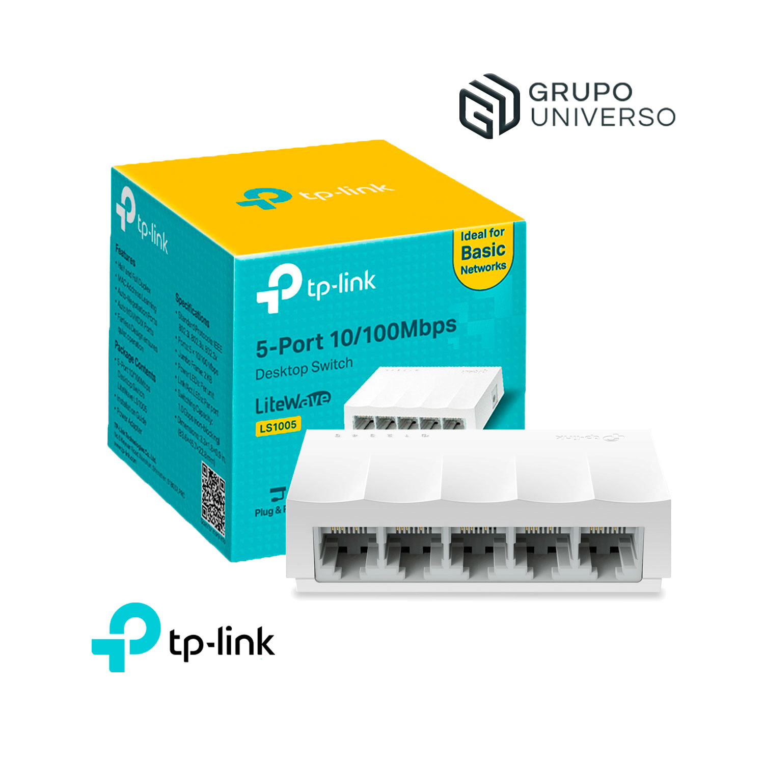 SWITH 5 PUERTOS 10/100 LS 1005 TP LINK