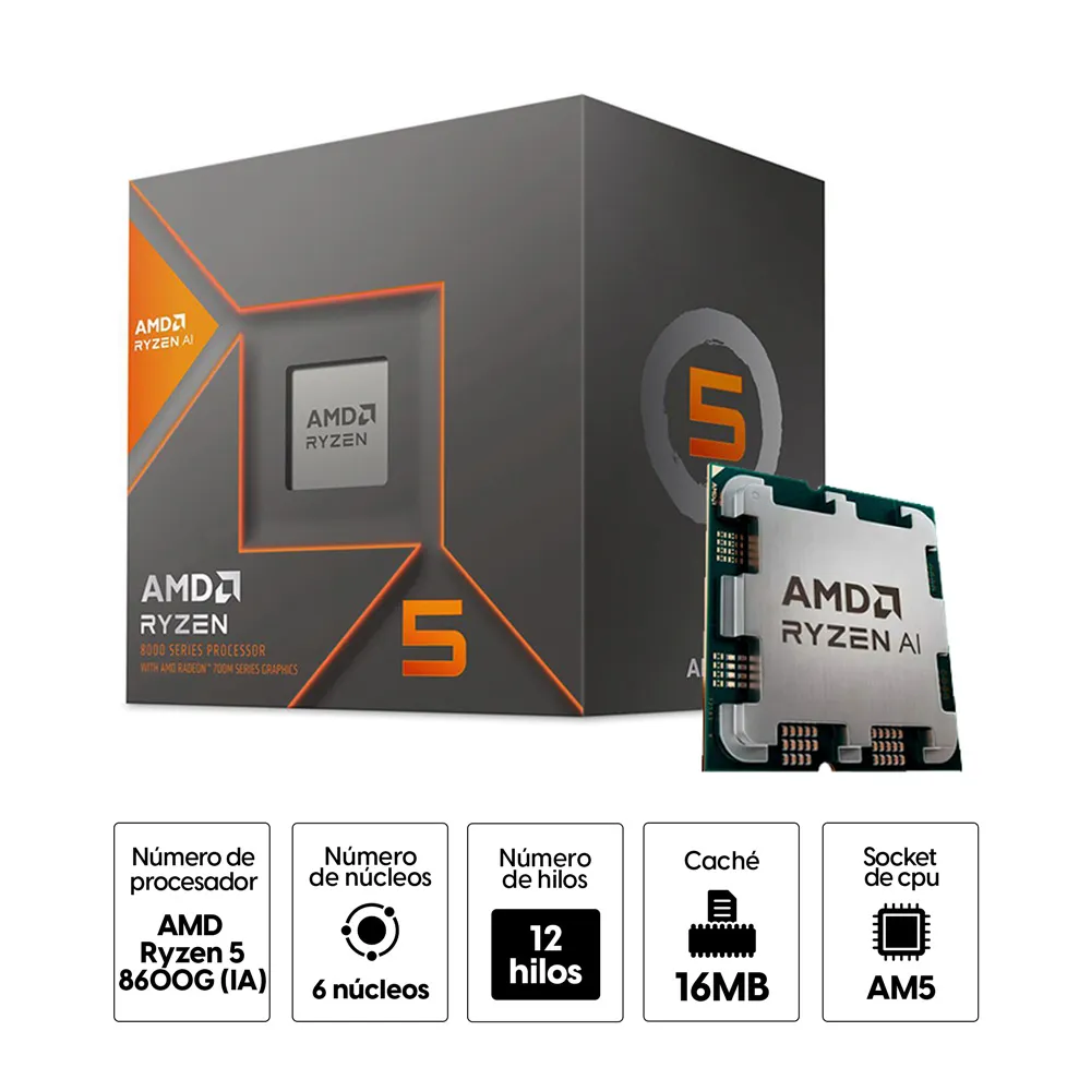 PROCESADOR AMR RYZEM 5 8600G 4.3GHZ 16MB CACHE