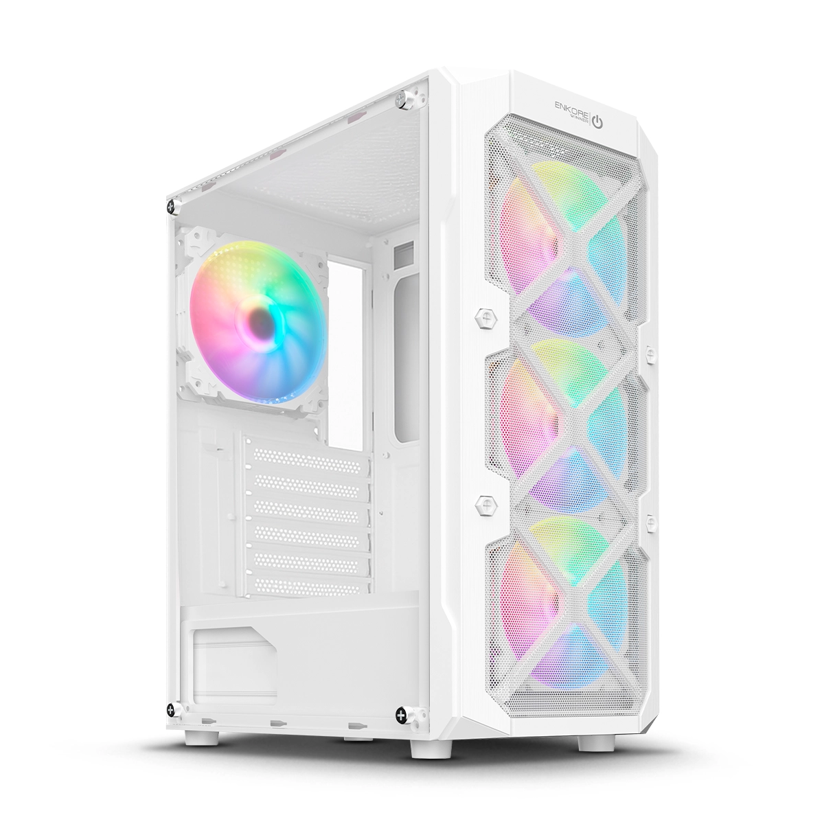 CASE ATX MOD WINNER WHITE RGB SIN FUENTE GAMING