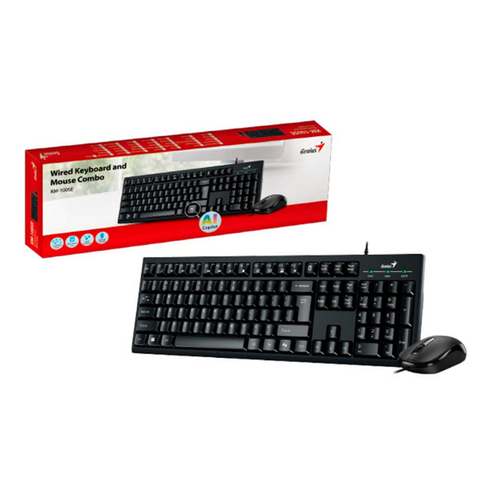 COMBO TECLADO Y MOUSE GENIUS KM-100SE USB MULTIMEDIA BLACK
