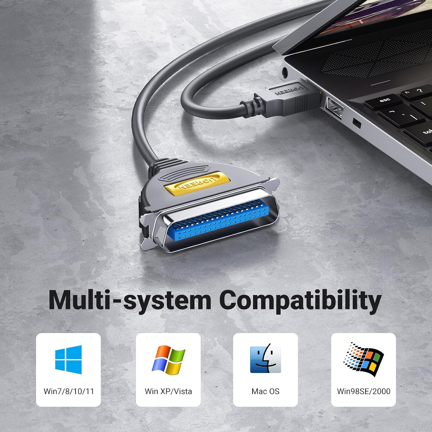 ADAPTADOR DE USB A PARALELO UGREEN USB 2.00/ CN 36
