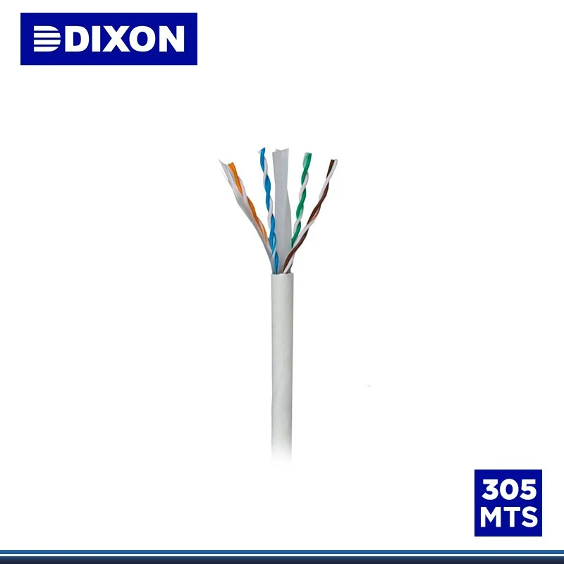 CABLE UTP DIXON CCA CAT 6E 4P X 23AWG GRIS 305 METROS