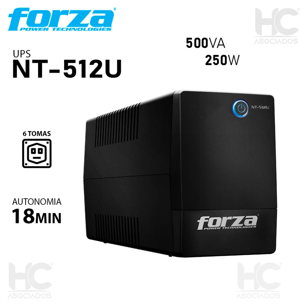 UPS INTERACTIVO 500VA  MODELO NT-512U FORZA 250W-220 6 TOMAS
